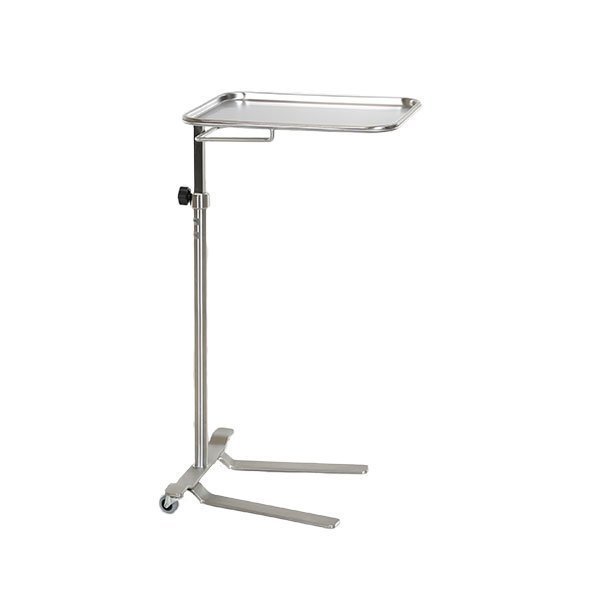 Midcentral Medical SS Knob-control Mayo Stand, 12 5/8" x 19 1/8" Tray Size MCM730